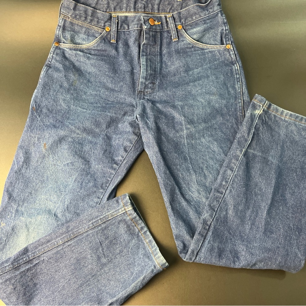 Wrangler Jeans Mens 30x30 Blue 13MWZ Cowboy Cut Western Workwear Denim Worn